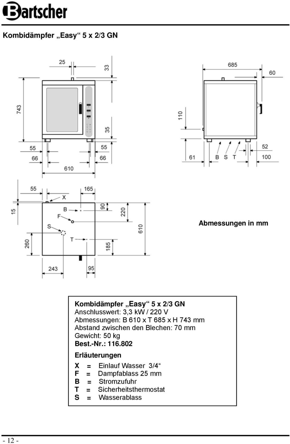zwischen den Blechen: 70 mm Gewicht: 50 kg Best.-Nr.: 116.