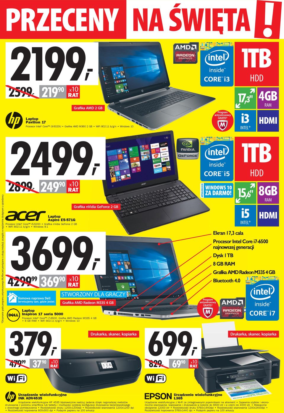 Intel Core i3-5020u Grafika AMD M360 2 GB WiFi 802.