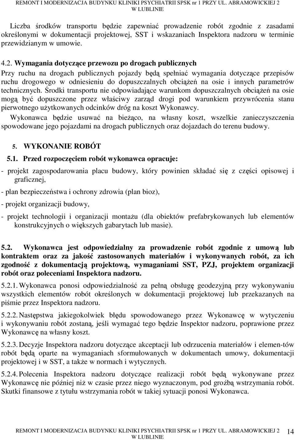 osie i innych parametrów technicznych.