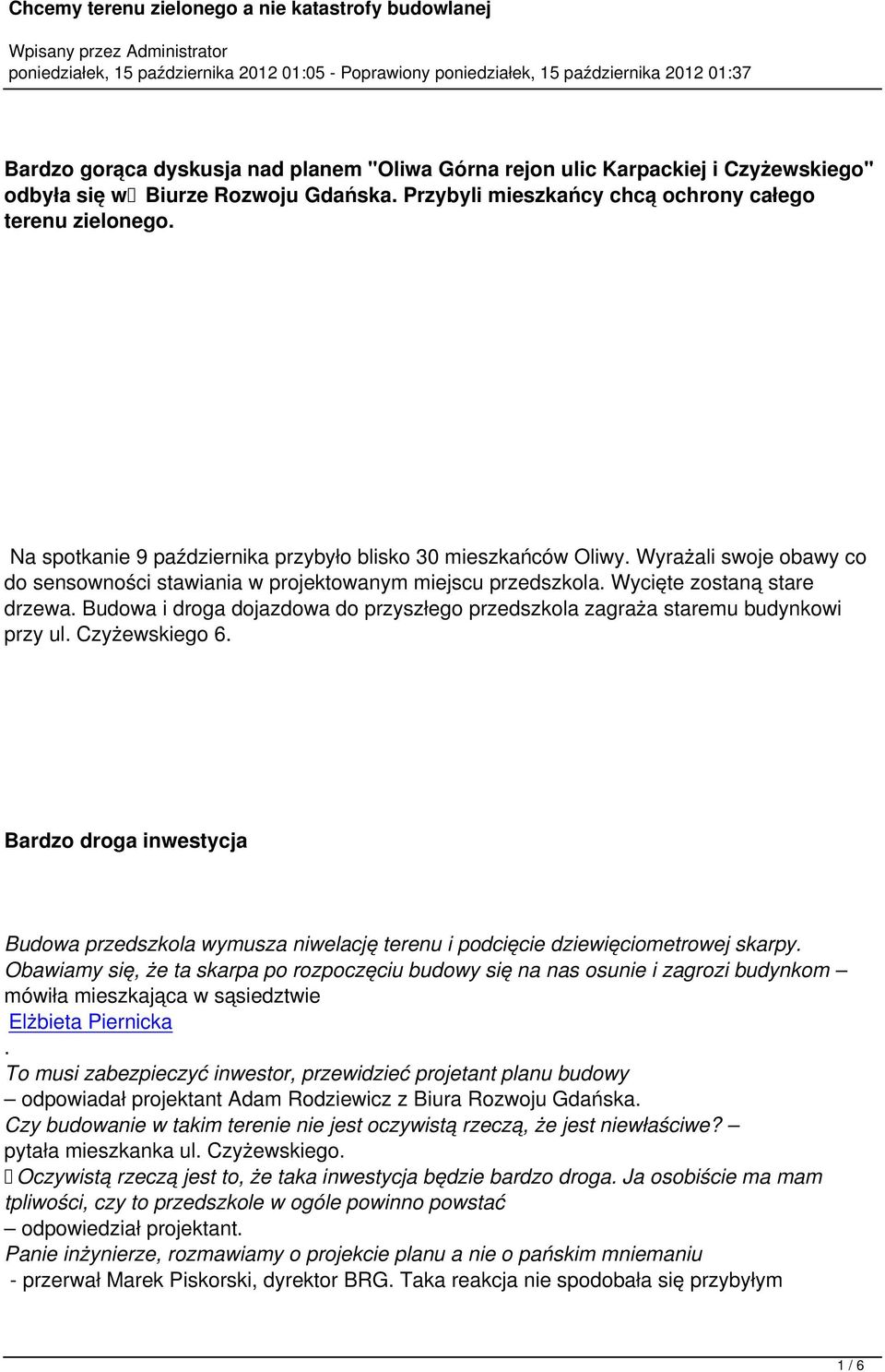 Budowa i droga dojazdowa do przyszłego przedszkola zagraża staremu budynkowi przy ul. Czyżewskiego 6.