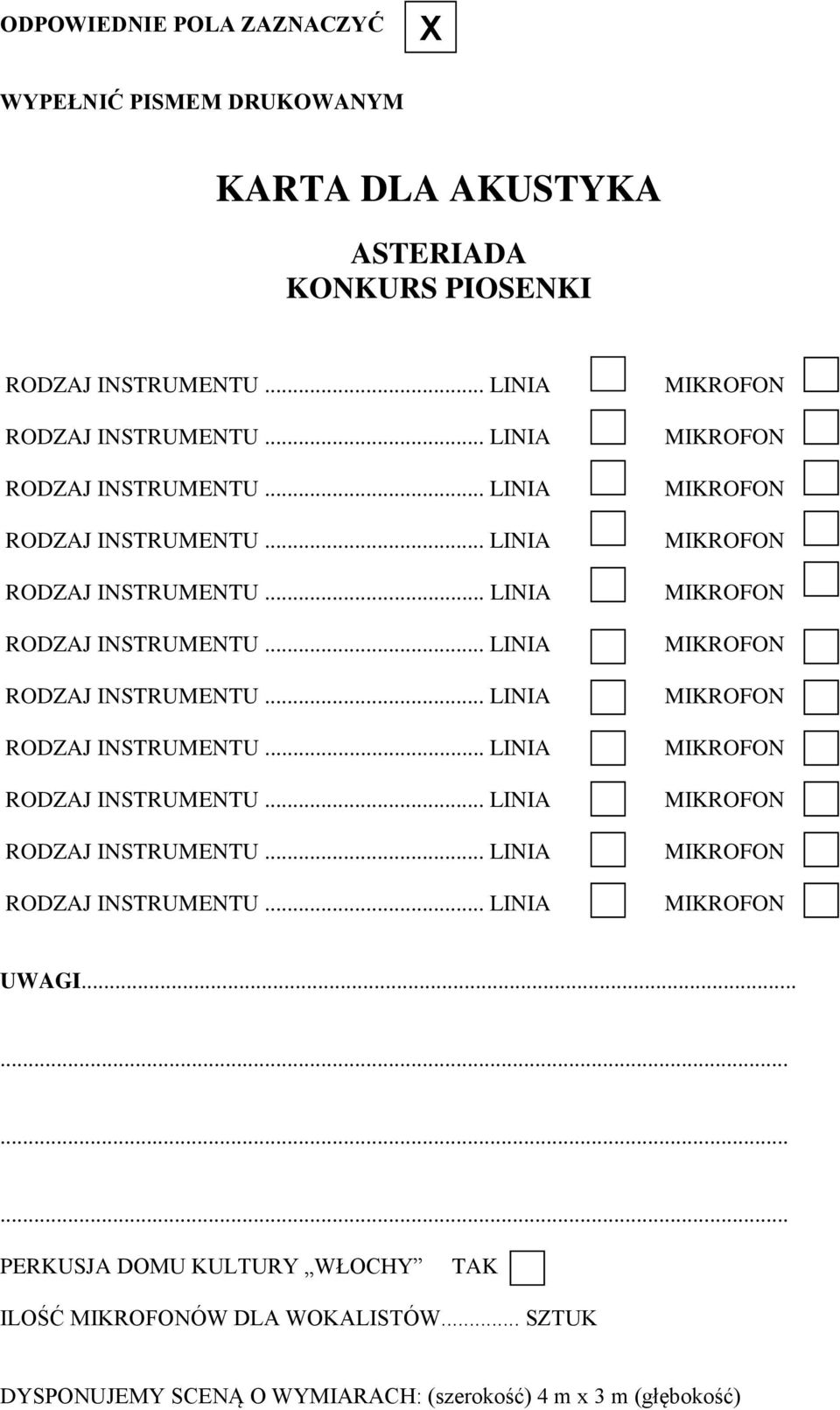 ........... PERKUSJA DOMU KULTURY WŁOCHY TAK ILOŚĆ ÓW DLA WOKALISTÓW.