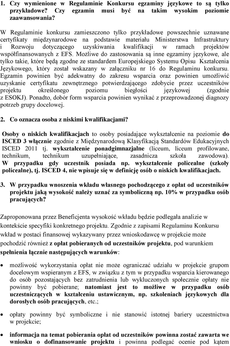 w ramach projektów współfinansowanych z EFS.