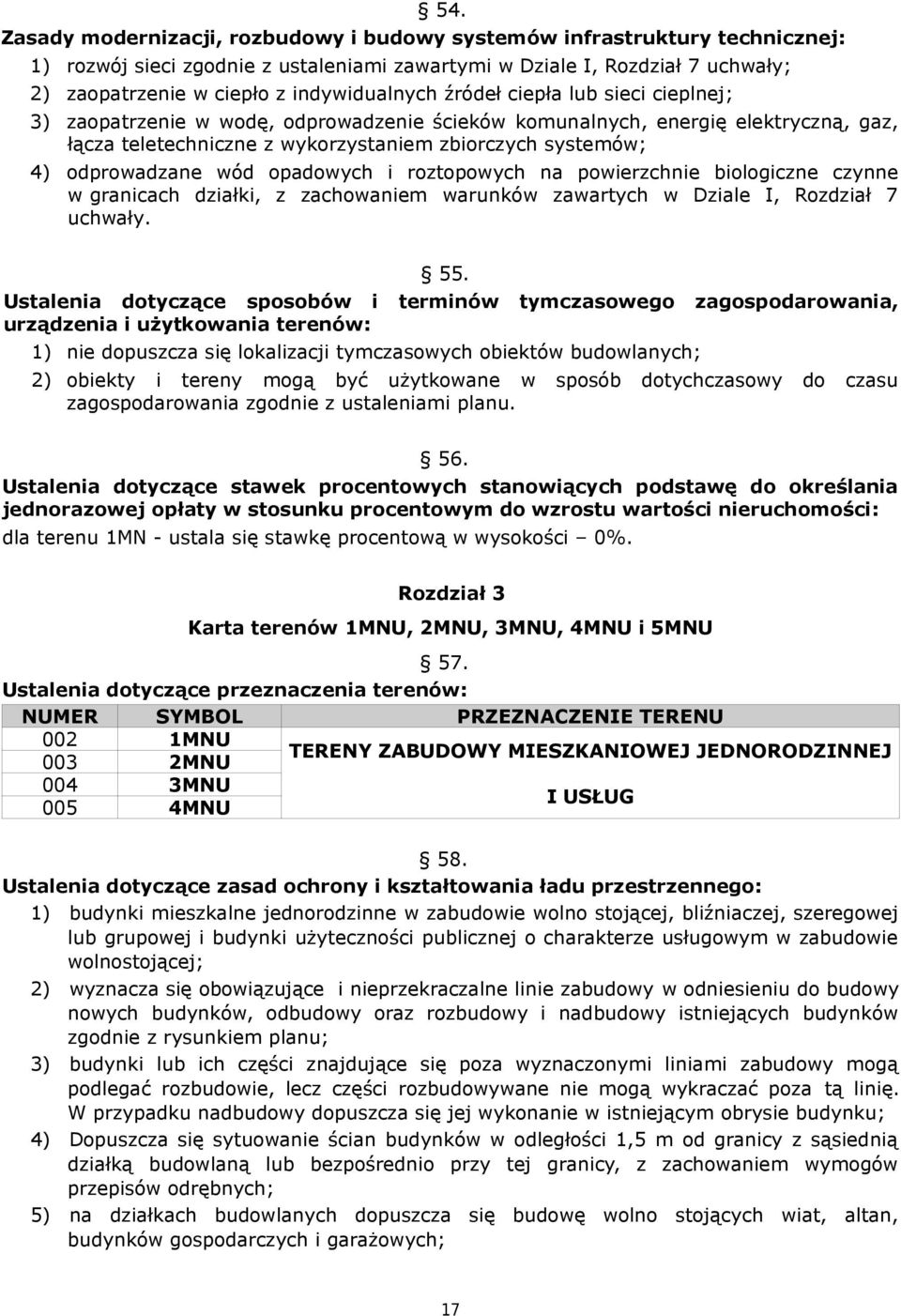 odprowadzane wód opadowych i roztopowych na powierzchnie biologiczne czynne w granicach działki, z zachowaniem warunków zawartych w Dziale I, Rozdział 7 uchwały. 55.