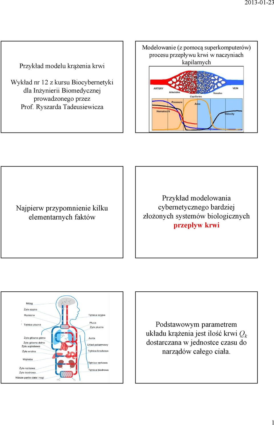 Ryzarda Tadeuiewicza Najpierw przypomnienie ilu elementarnych fatów Przyład modelowania cybernetycznego bardziej złożonych