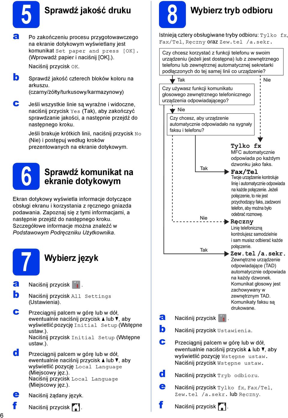 Jśli rkuj krótkih linii, niśnij przyisk No (Ni) i postępuj wług kroków przntownyh n krni otykowym. 8 Wyirz try oioru Istniją ztry osługiwn tryy oioru: Tylko fx, Fx/Tl, Ręzny orz Zw.tl /.skr.