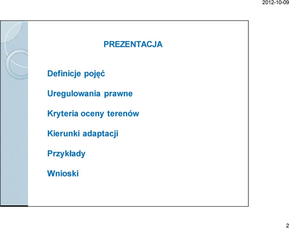 Kryteria oceny terenów