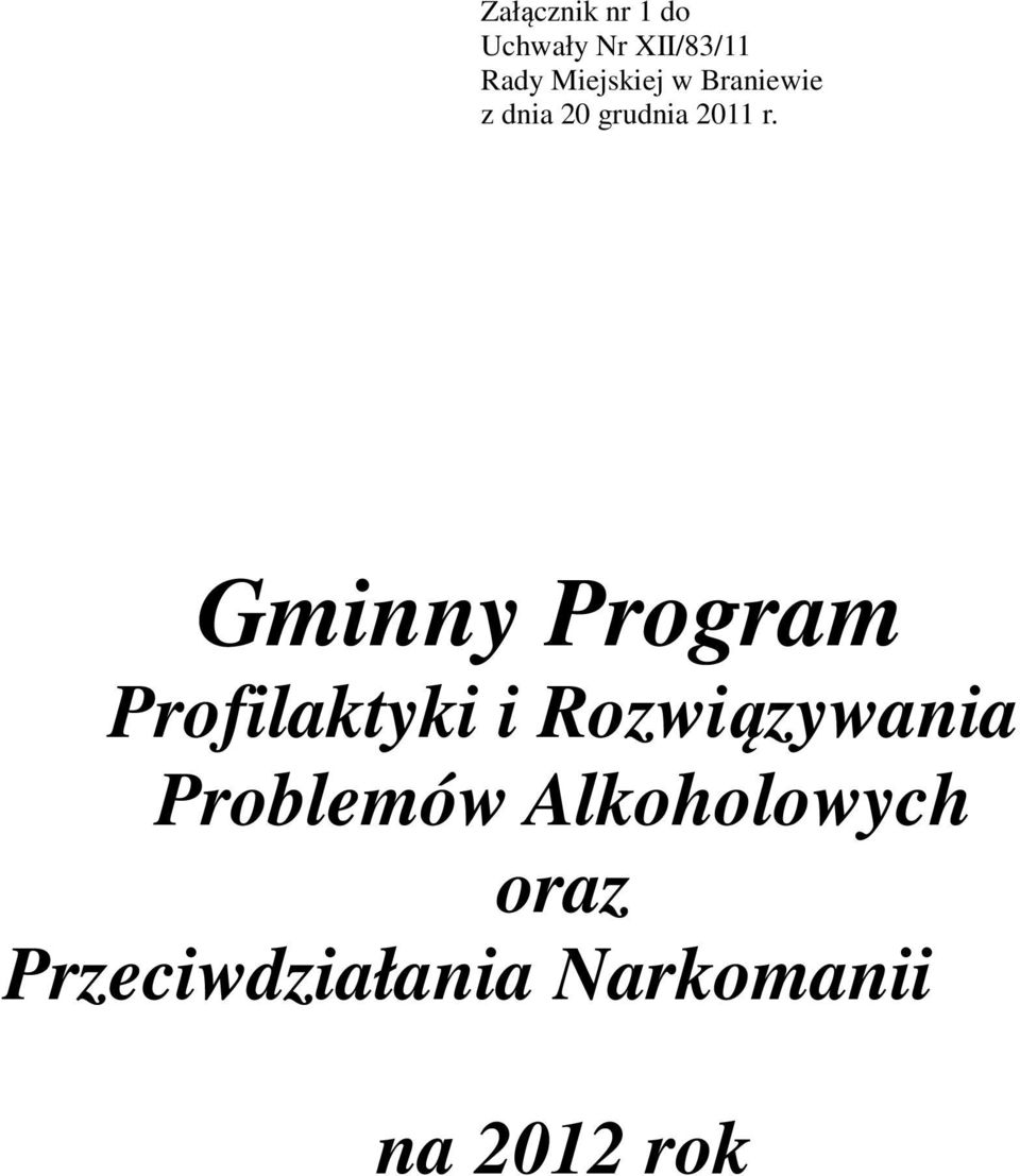 Gminny Program Profilaktyki i Rozwiązywania