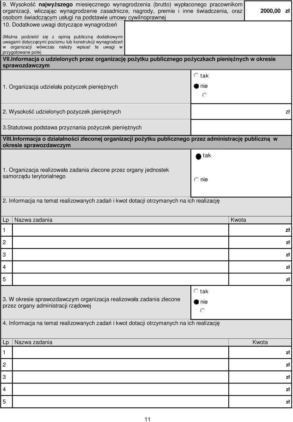 Dodatkowe uwagi dotycz ce wynagrodze 200 (Mo na podzieli si z opini publiczn dodatkowymi uwagami dotycz cymi poziomu lub konstrukcji wynagrodze w organizacji wówczas nale y wpisa te uwagi w