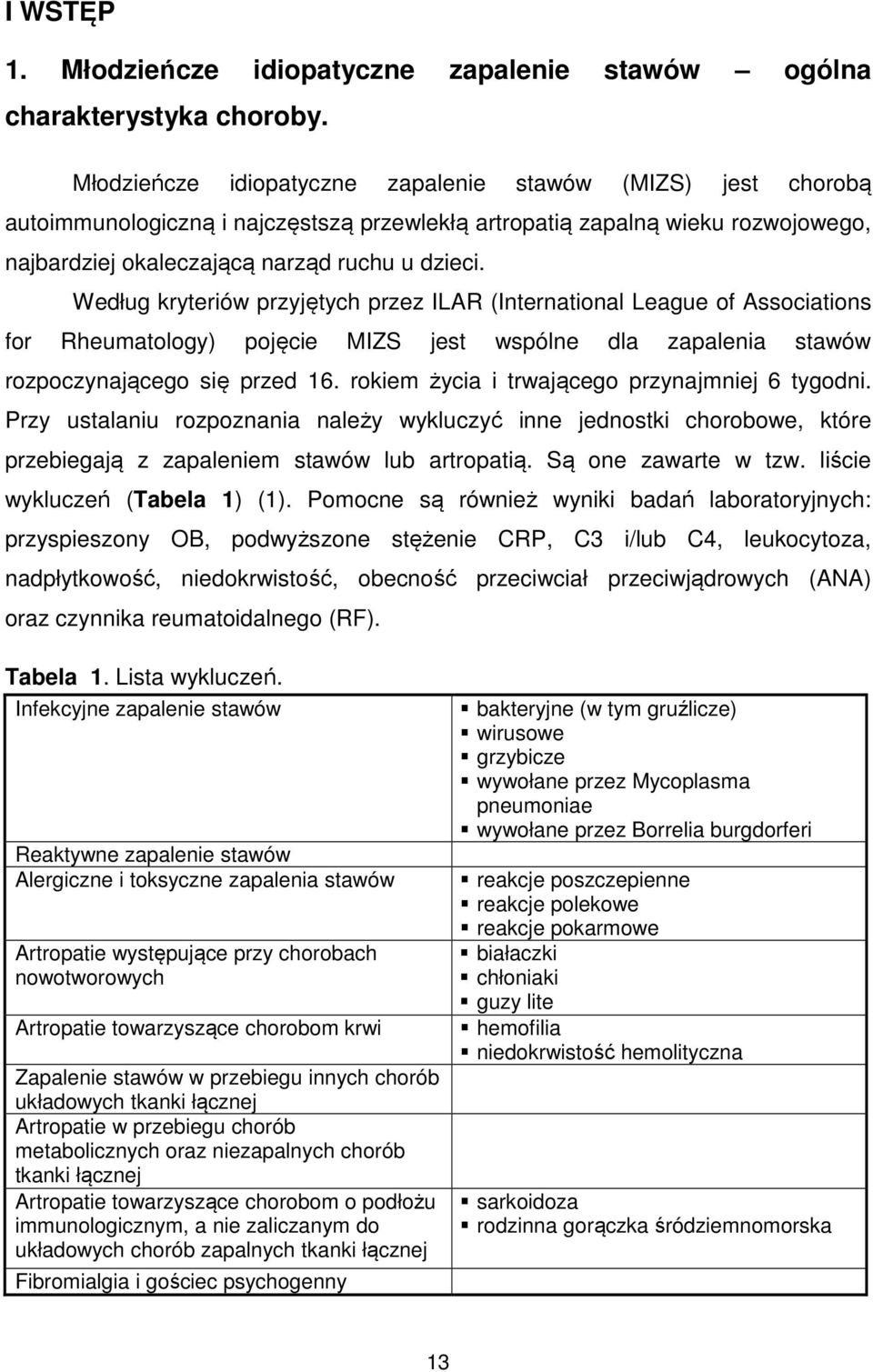 Według kryteriów przyjętych przez ILAR (International League of Associations for Rheumatology) pojęcie MIZS jest wspólne dla zapalenia stawów rozpoczynającego się przed 16.