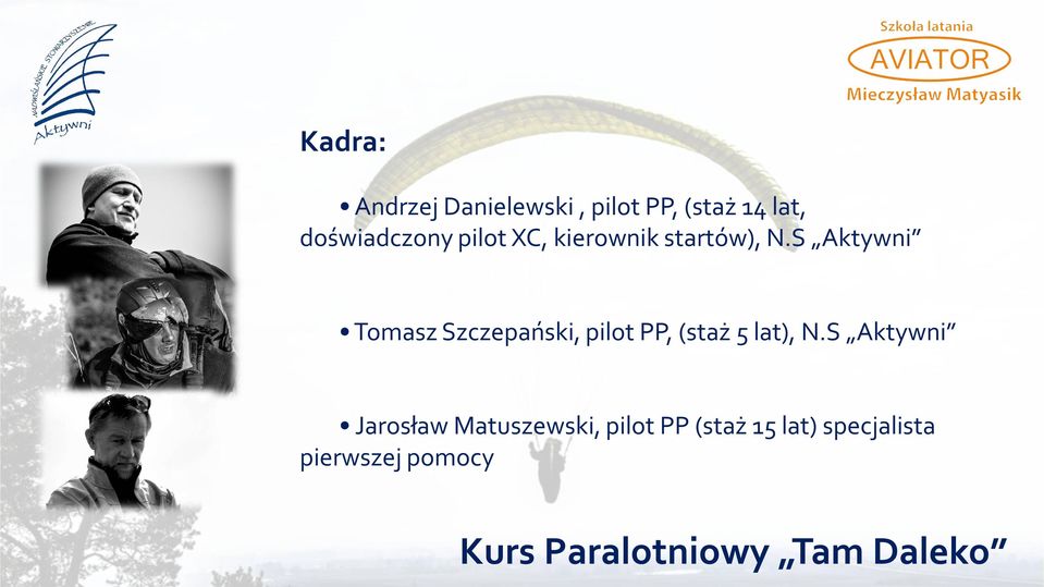 S Aktywni Tomasz Szczepański, pilot PP, (staż 5 lat), N.
