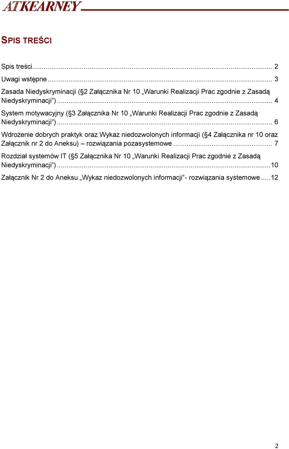 .. 6 Wdrożenie dobrych praktyk oraz Wykaz niedozwolonych informacji ( 4 Załącznika nr 10 oraz Załącznik nr 2 do Aneksu) rozwiązania pozasystemowe.
