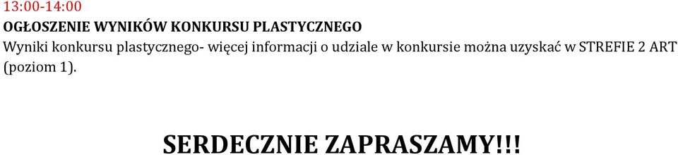 informacji o udziale w konkursie można