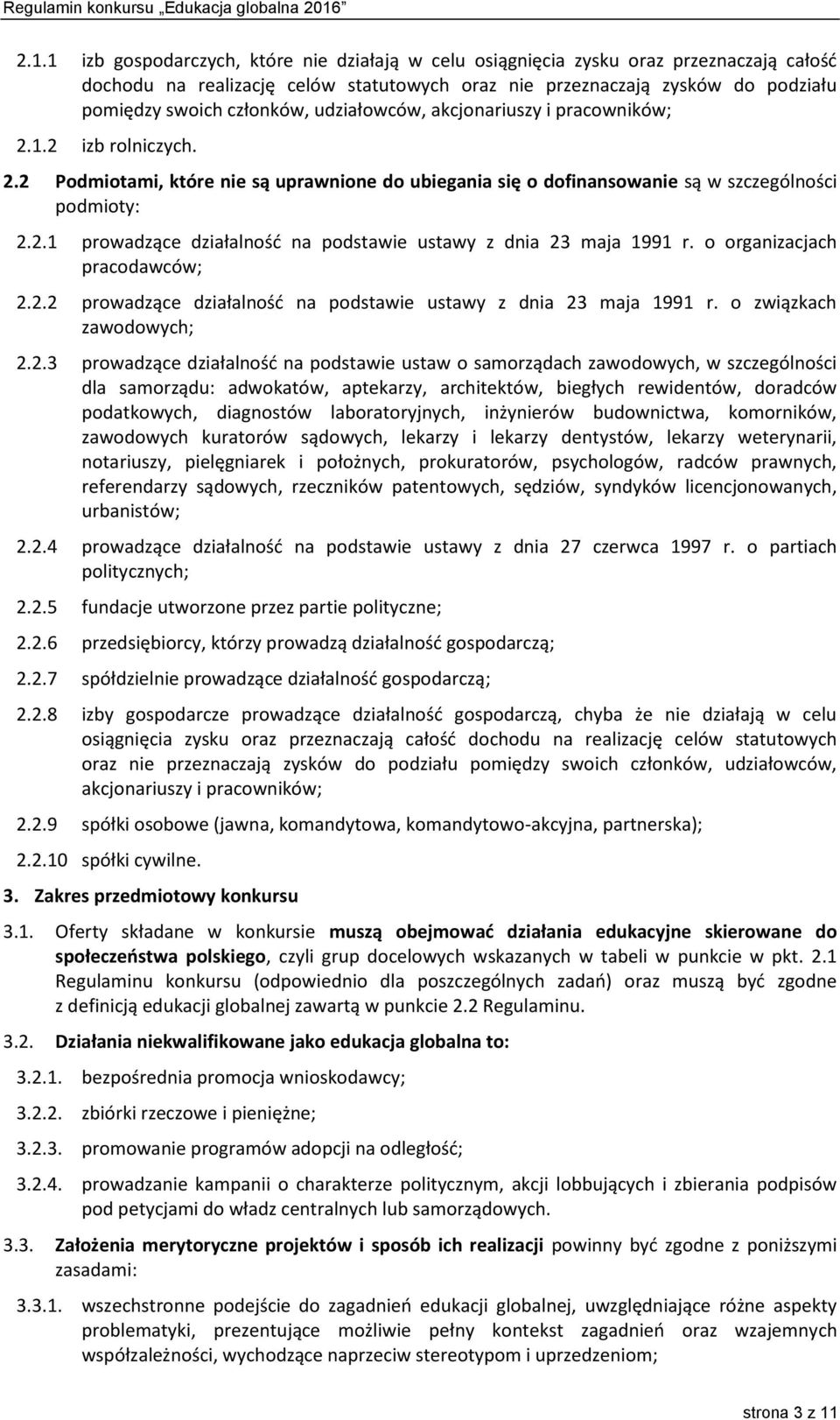 o organizacjach pracodawców; 2.