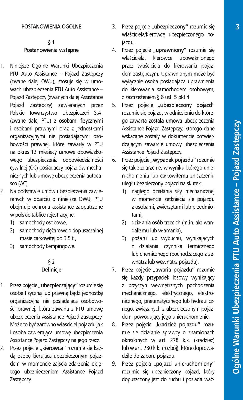 Pojazd Zastępczy) zawieranych przez Polskie Towarzystwo Ubezpieczeń S.A.