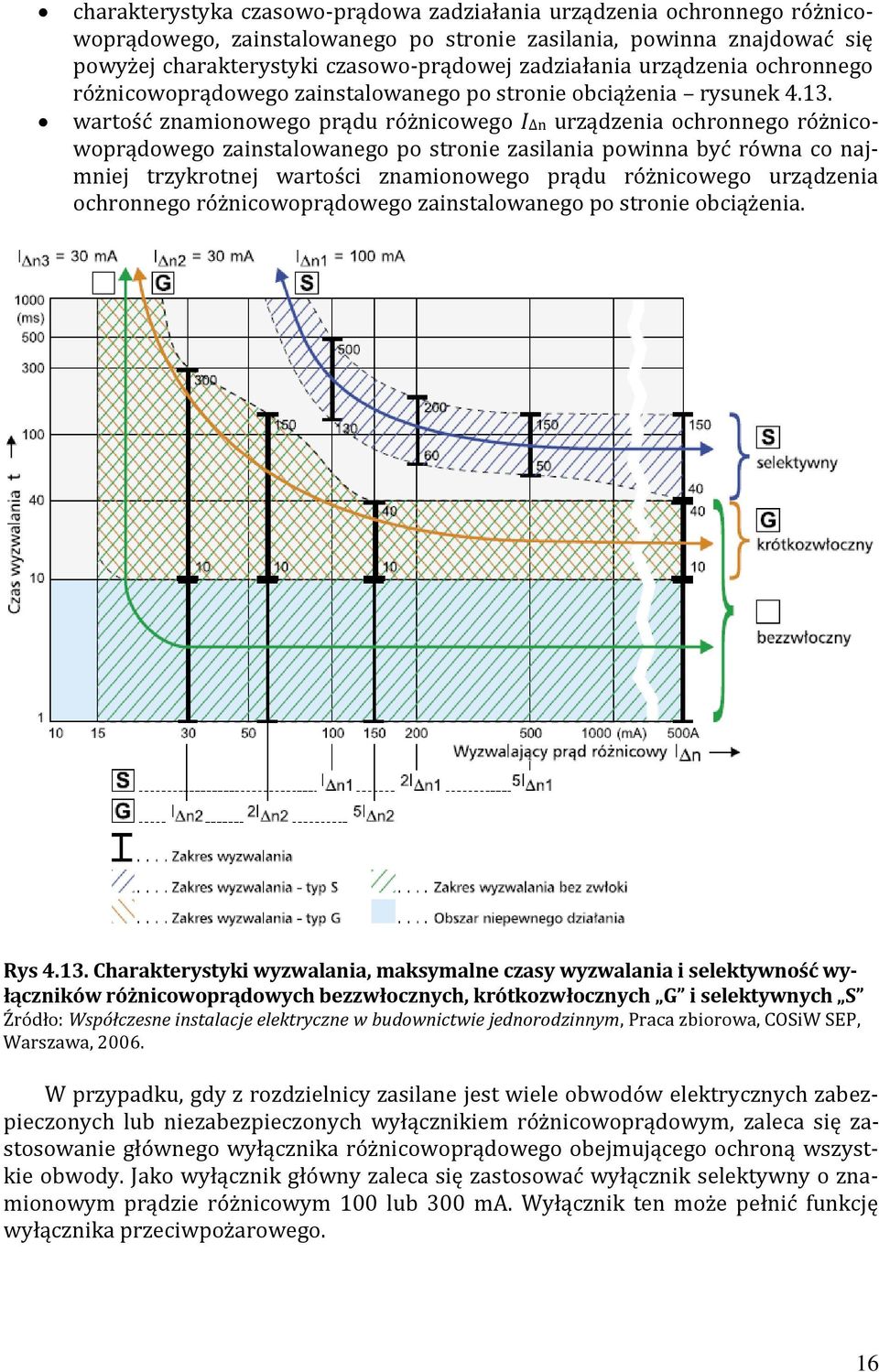 wartość znamionowego prądu różnicowego IΔn urządzenia ochronnego różnicowoprądowego zainstalowanego po stronie zasilania powinna być równa co najmniej trzykrotnej wartości znamionowego prądu