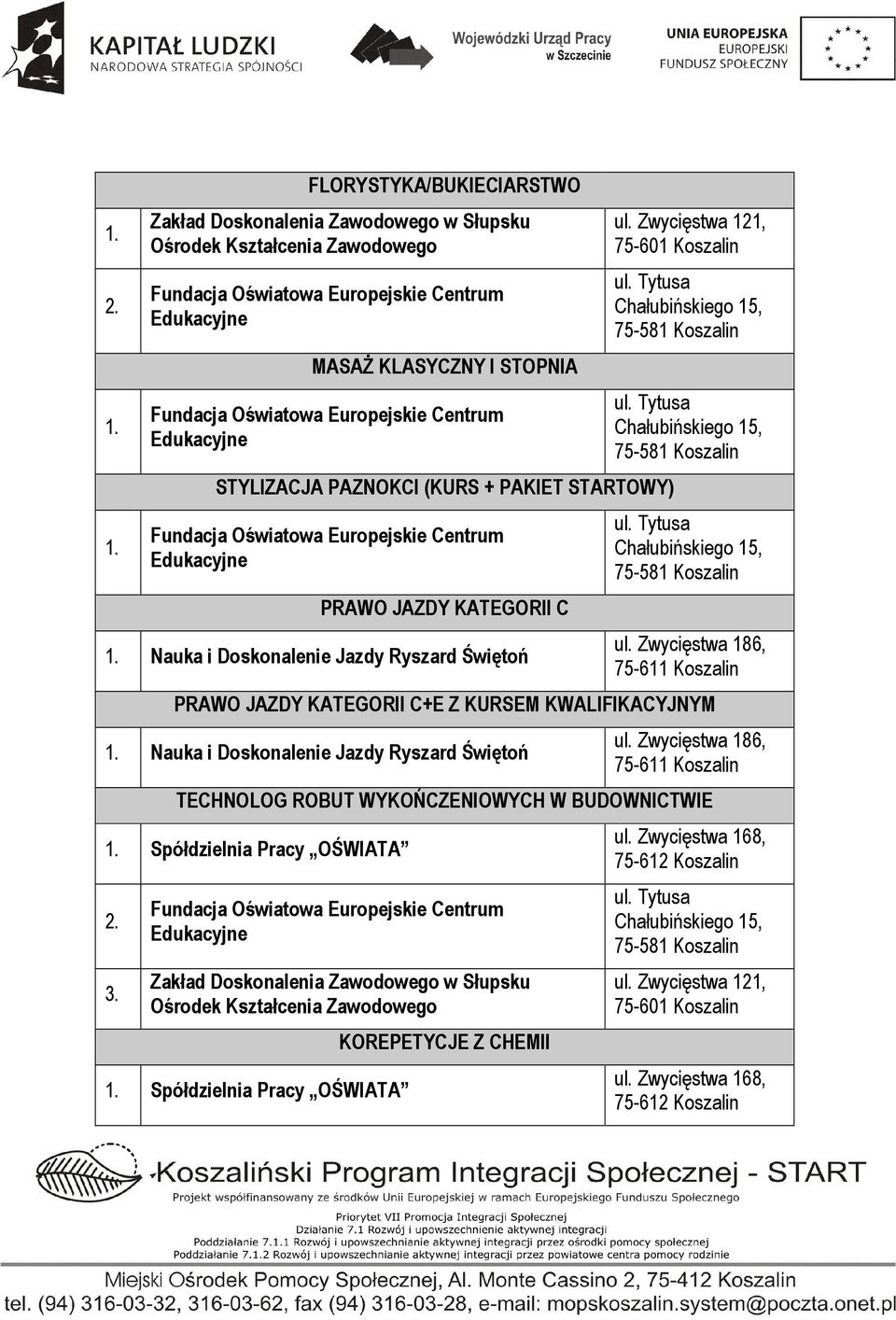 Zwycięstwa 186, 75-611 Koszalin PRAWO JAZDY KATEGORII C+E Z KURSEM KWALIFIKACYJNYM Nauka i Doskonalenie Jazdy