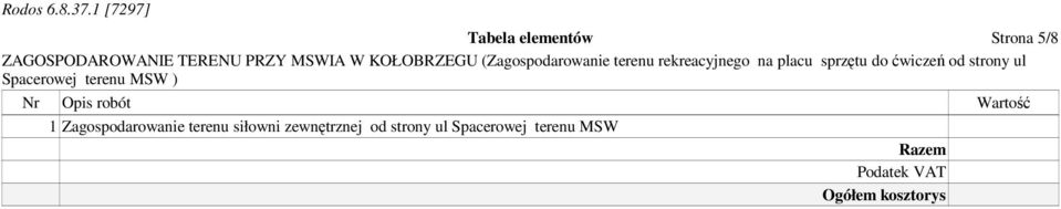 siłowni zewnętrznej od strony ul