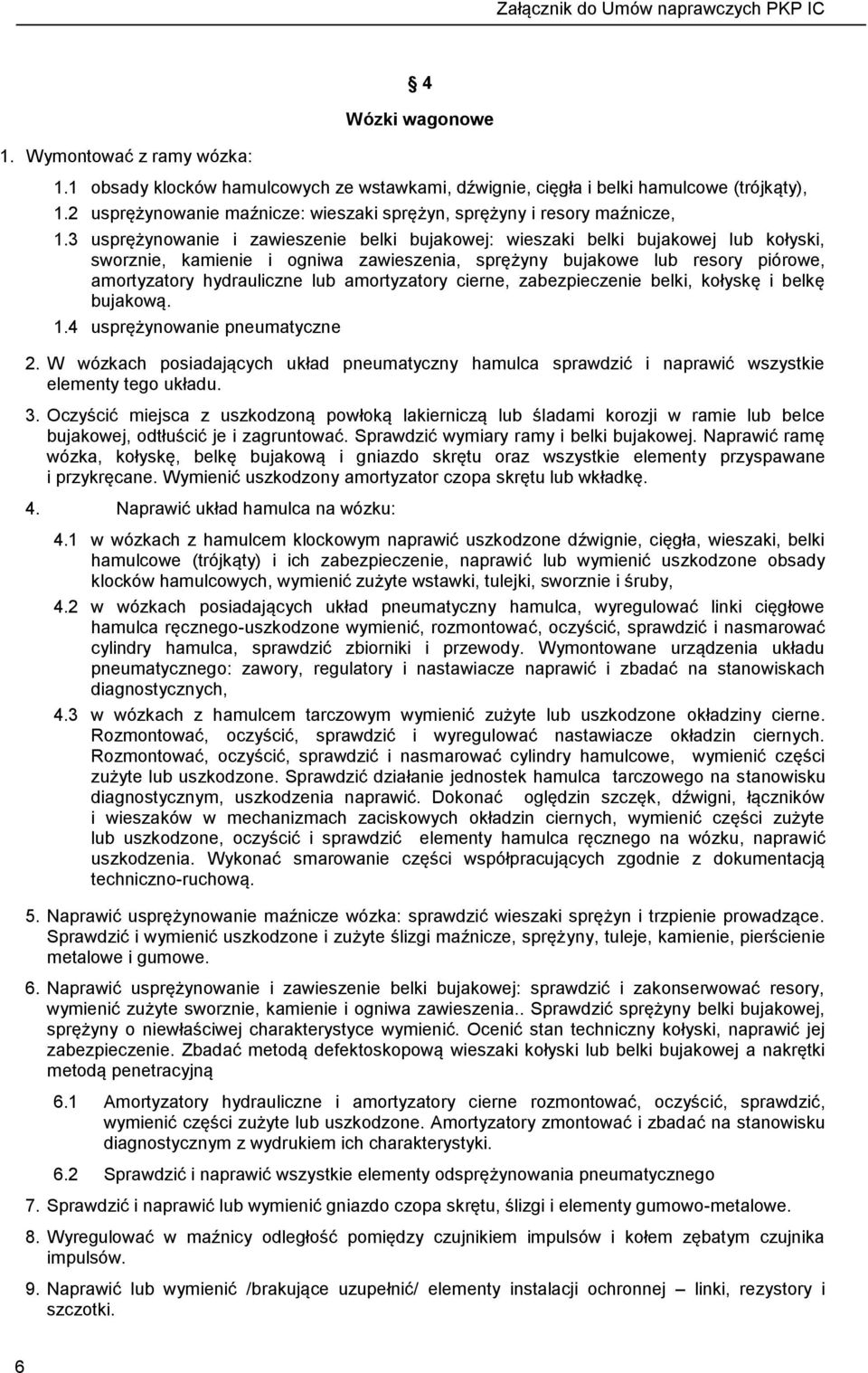 3 usprężynowanie i zawieszenie belki bujakowej: wieszaki belki bujakowej lub kołyski, sworznie, kamienie i ogniwa zawieszenia, sprężyny bujakowe lub resory piórowe, amortyzatory hydrauliczne lub