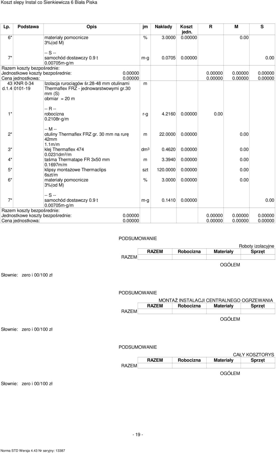 1697/ 5* klipsy ontażowe Theraclips 6szt/ 6* ateriały poocnicze r-g 4.2160 0.00000 0.00 22.0000 0.00000 0.00 d 3 0.4620 0.00000 0.00 3.3940 0.00000 0.00 szt 120.0000 0.00000 0.00 7* saochód dostawczy 0.