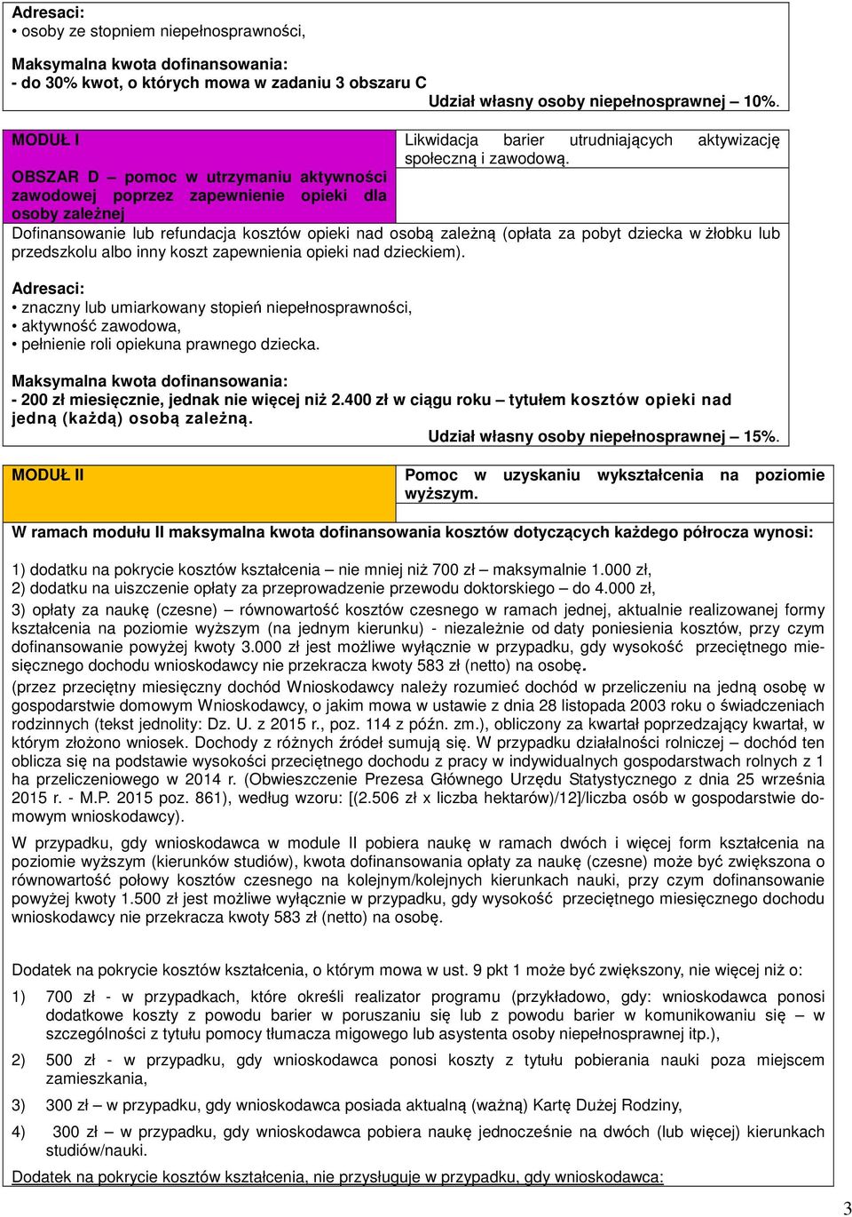 znaczny lub umiarkowany stopień niepełnosprawności, aktywność zawodowa, pełnienie roli opiekuna prawnego dziecka. - 200 zł miesięcznie, jednak nie więcej niż 2.