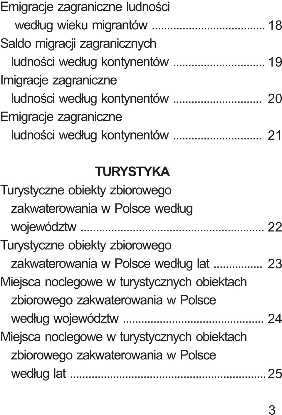 .. 18 19 20 21 TURYSTYKA Turystyczne obiekty zbiorowego zakwaterowania w Polsce wed³ug województw.