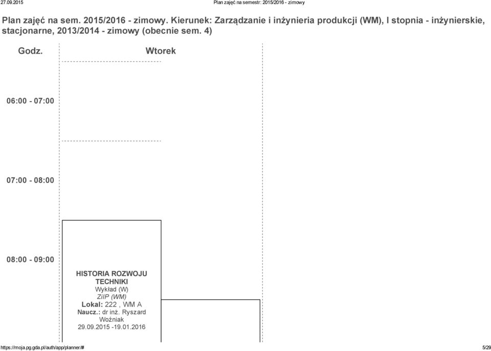 2013/2014 zimowy (obecnie sem. 4) Godz.