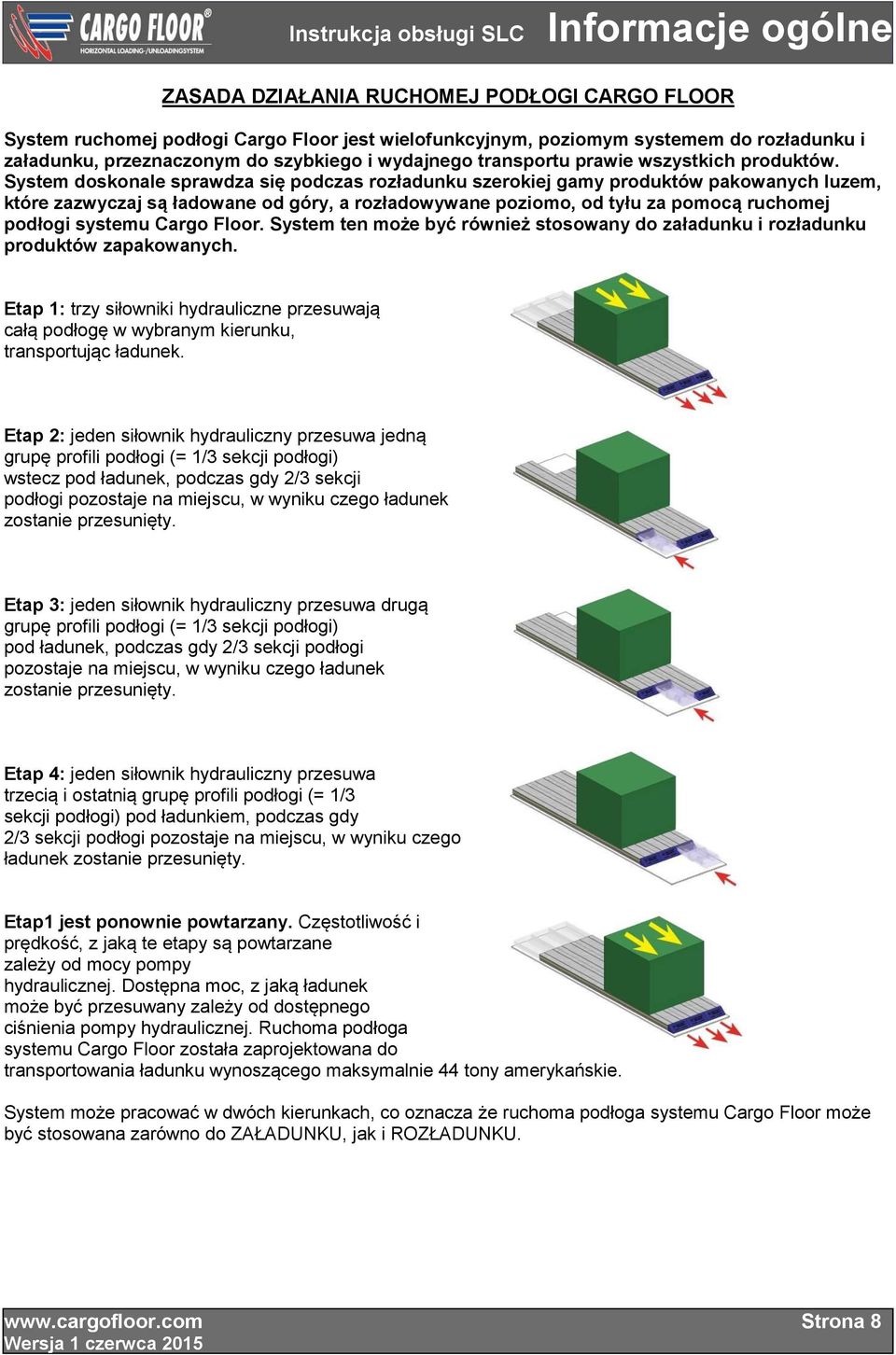 System doskonale sprawdza się podczas rozładunku szerokiej gamy produktów pakowanych luzem, które zazwyczaj są ładowane od góry, a rozładowywane poziomo, od tyłu za pomocą ruchomej podłogi systemu
