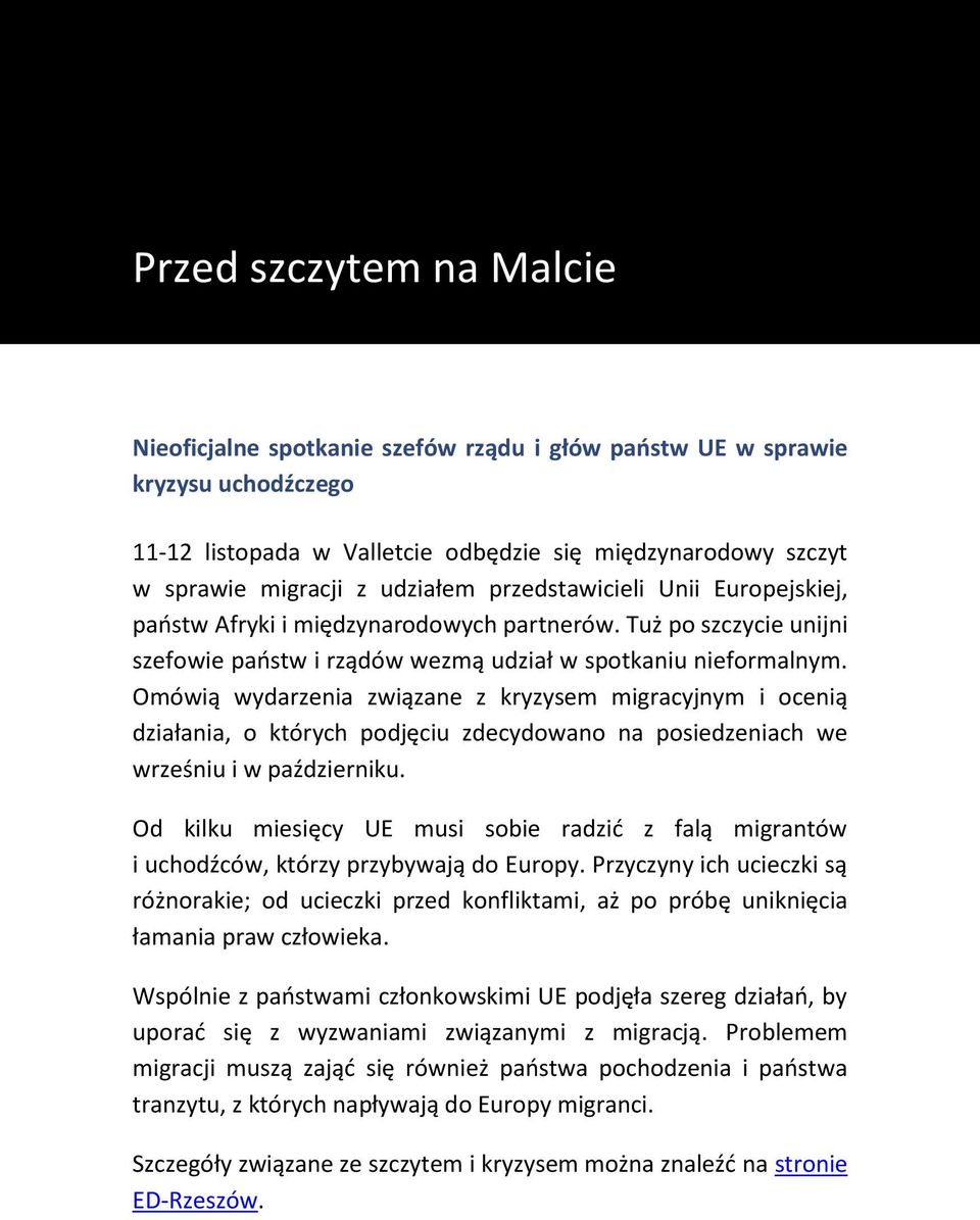 Omówią wydarzenia związane z kryzysem migracyjnym i ocenią działania, o których podjęciu zdecydowano na posiedzeniach we wrześniu i w październiku.