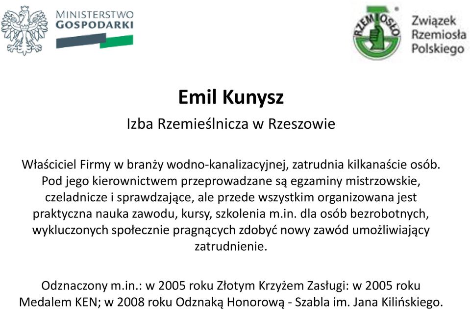 praktyczna nauka zawodu, kursy, szkolenia m.in.