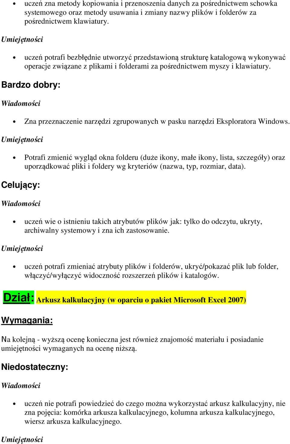 Zna przeznaczenie narzędzi zgrupowanych w pasku narzędzi Eksploratora Windows.