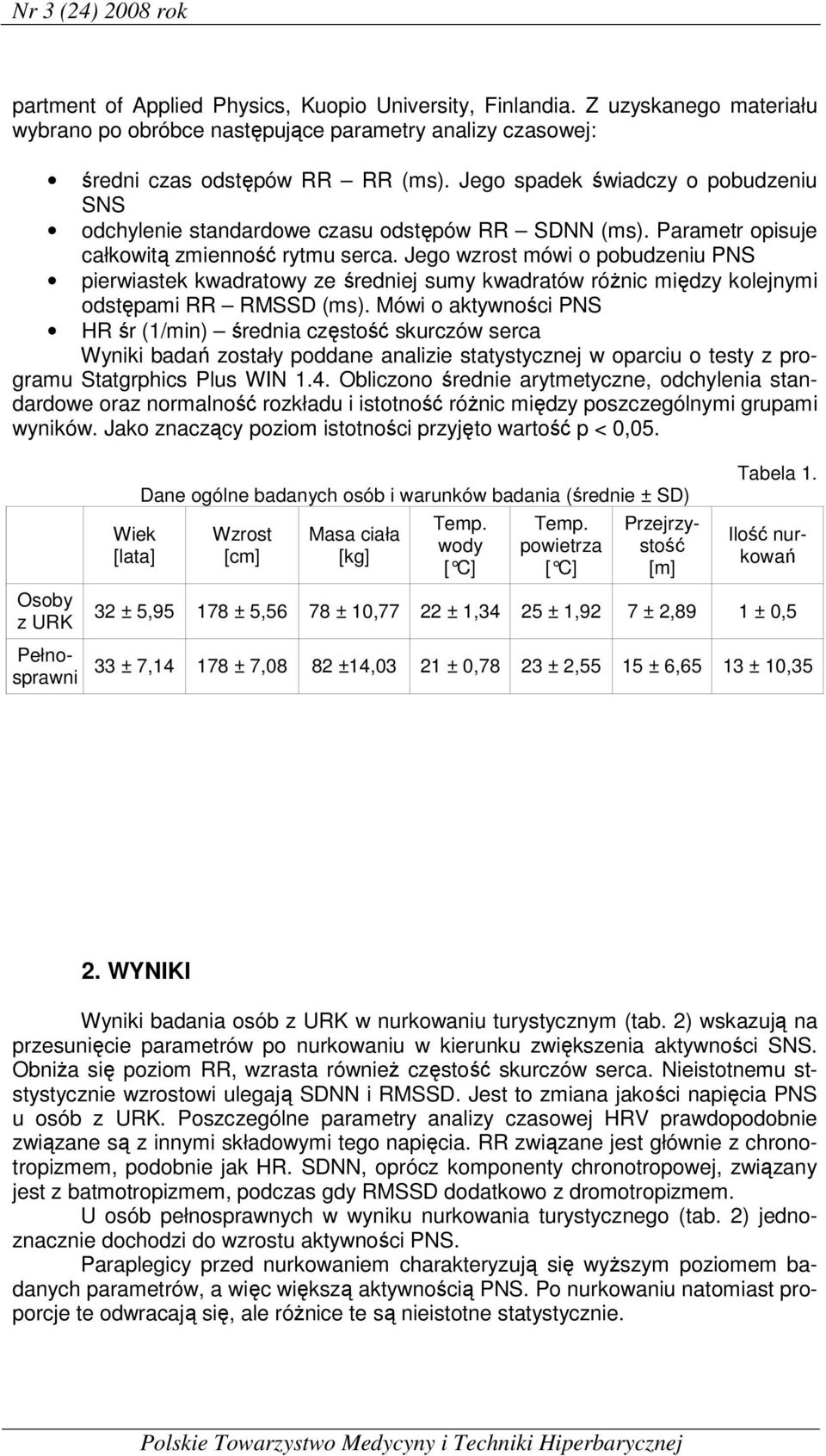 Jego wzrost mówi o pobudzeniu PNS pierwiastek kwadratowy ze średniej sumy kwadratów różnic między kolejnymi odstępami RR RMSSD (ms).
