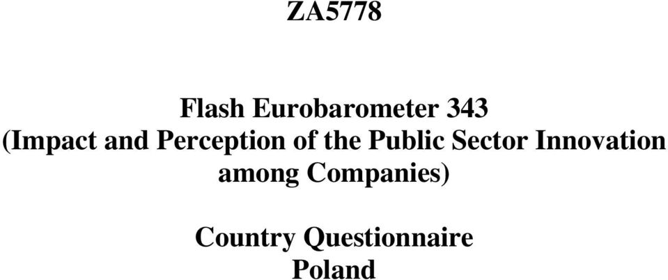 Public Sector Innovation among