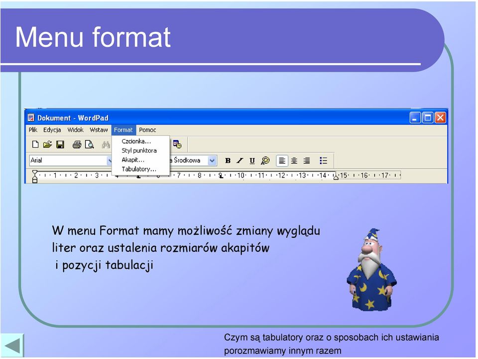 i pozycji tabulacji Czym są tabulatory oraz o