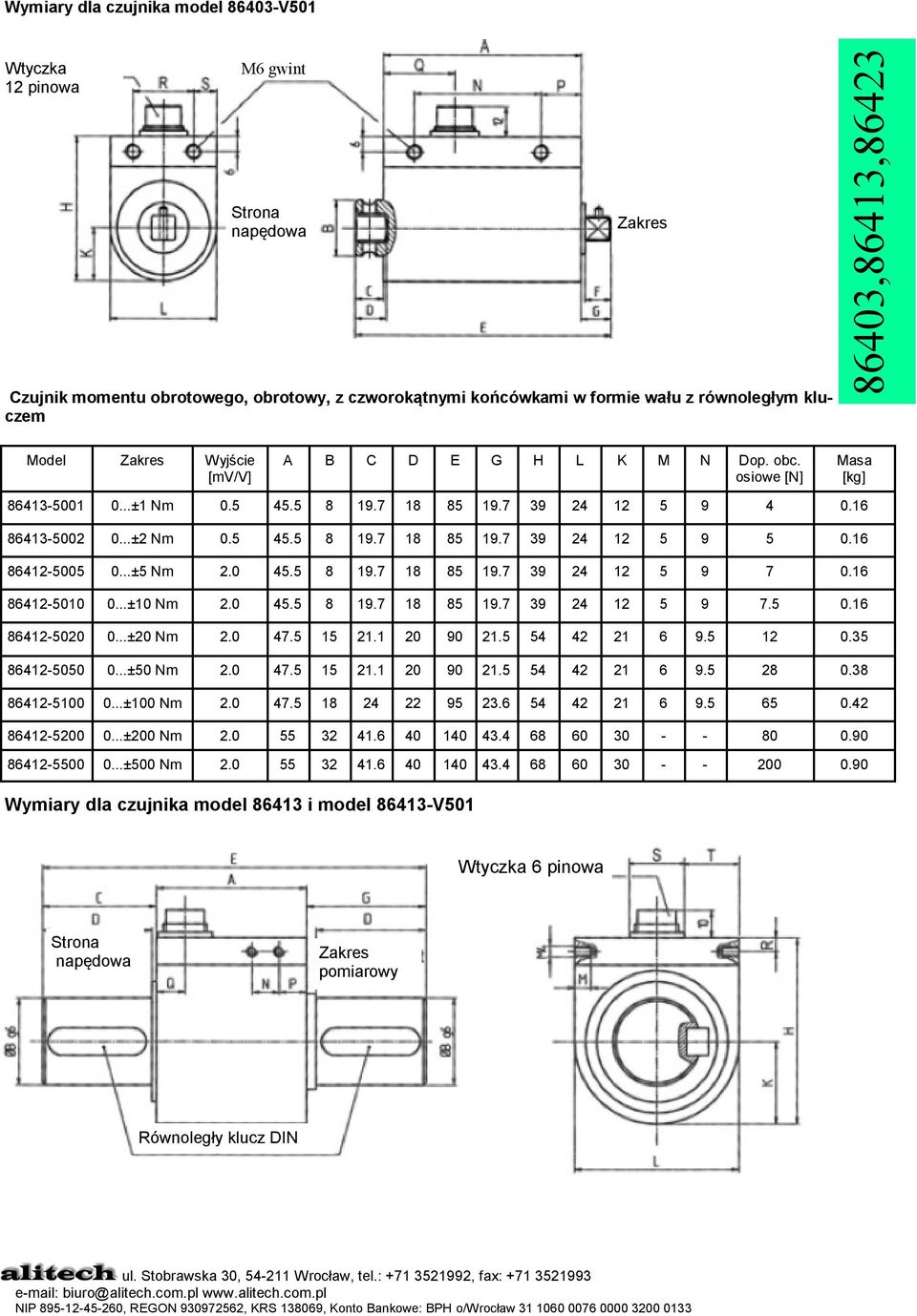 16 86412-5010 0...±10 2.0 45.5 8 19.7 18 85 19.7 39 24 12 5 9 7.5 0.16 86412-5020 0...±20 2.0 47.5 15 21.1 20 90 21.5 54 42 21 6 9.5 12 0.35 86412-5050 0...±50 2.0 47.5 15 21.1 20 90 21.5 54 42 21 6 9.5 28 0.