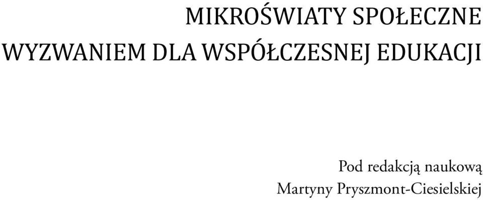 edukacji Pod redakcją