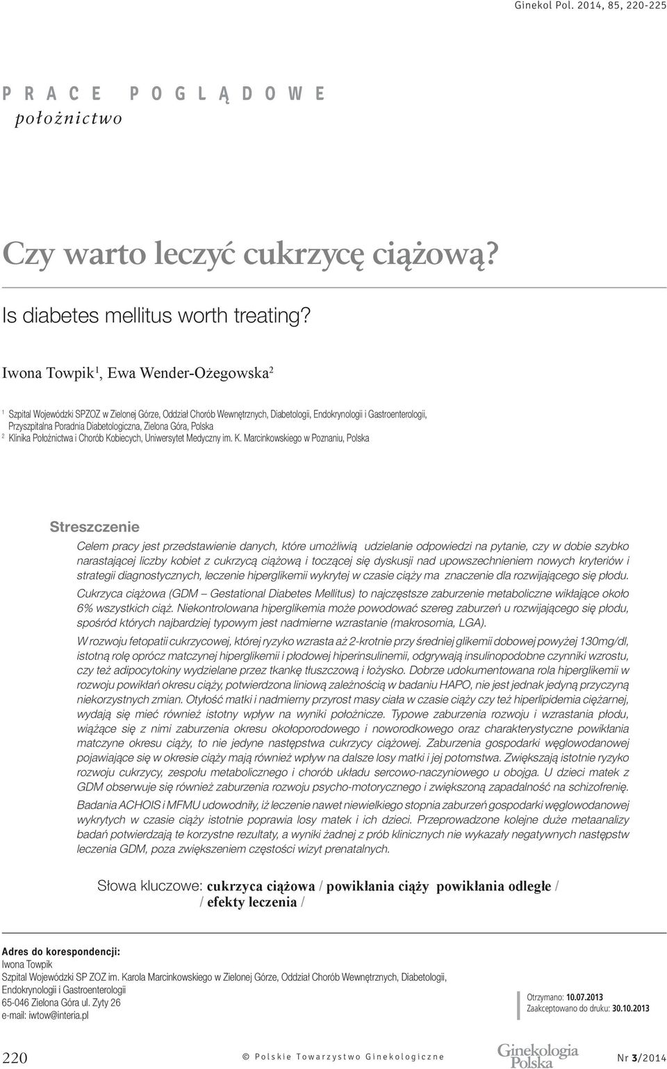 Położnictwa i Chorób Ko