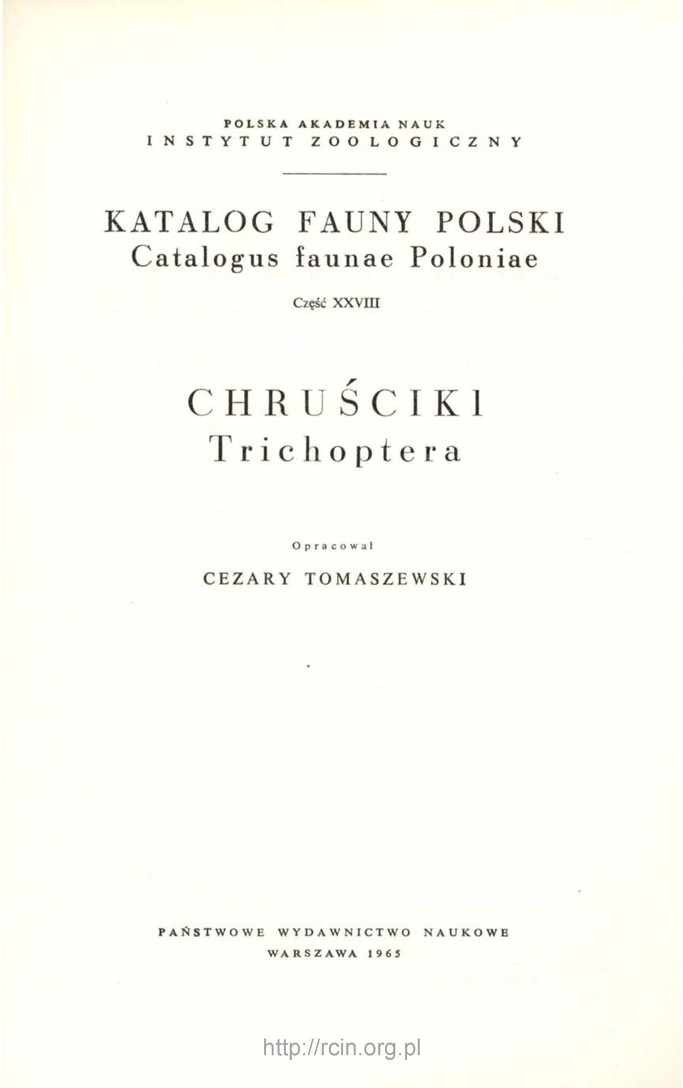 XXVIII CHRUŚCIKI T r i с li o p t e L*a Opracował CEZARY