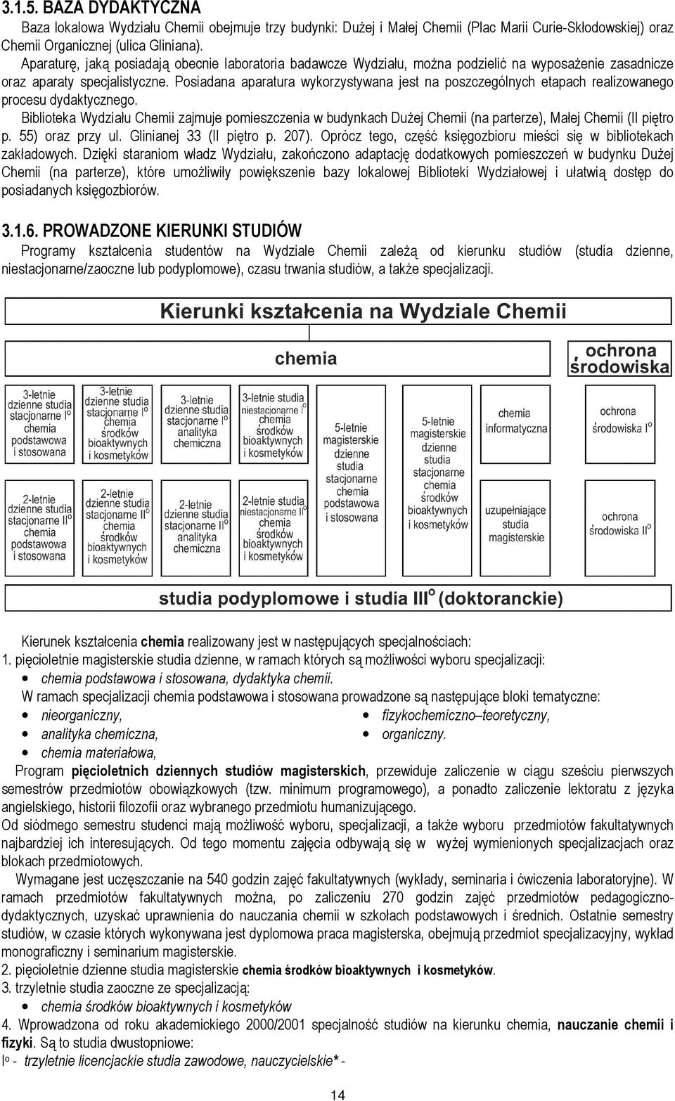 Posiadana aparatura wykorzystywana jest na poszczególnych etapach realizowanego procesu dydaktycznego.