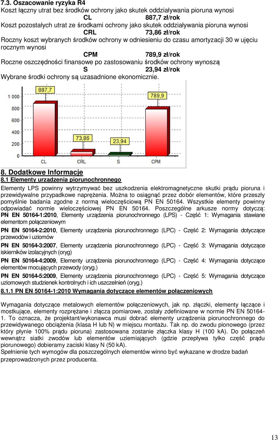 środków ochrony wynoszą S 23,94 zł/rok Wybrane środki ochrony są uzasadnione ekonomicznie. 8. Dodatkowe Informacje 8.