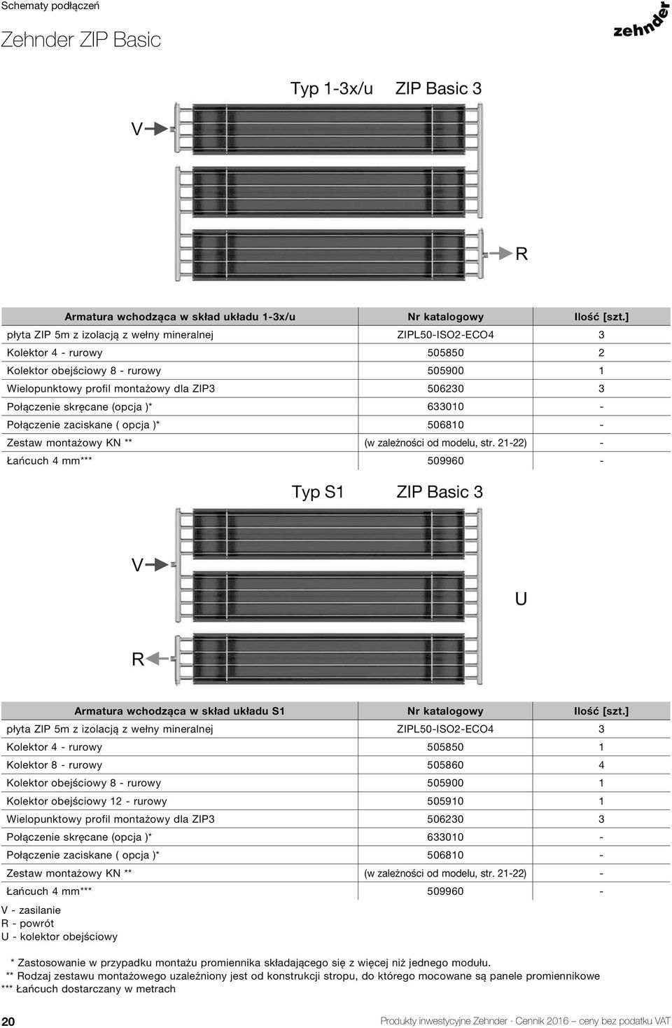 skręcane (opcja )* 633010 - Połączenie zaciskane ( opcja )* 506810 - Zestaw montażowy KN ** (w zależności od modelu, str.