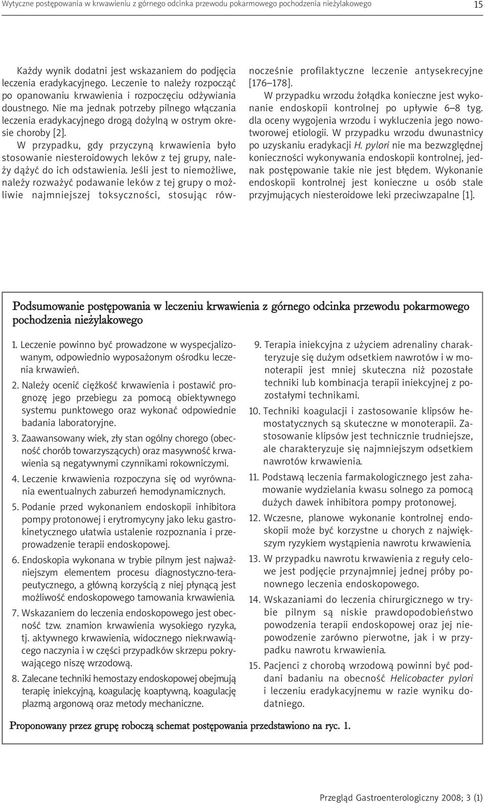 W przypadku, gdy przyczyną krwawienia było stosowanie niesteroidowych leków z tej grupy, należy dążyć do ich odstawienia.