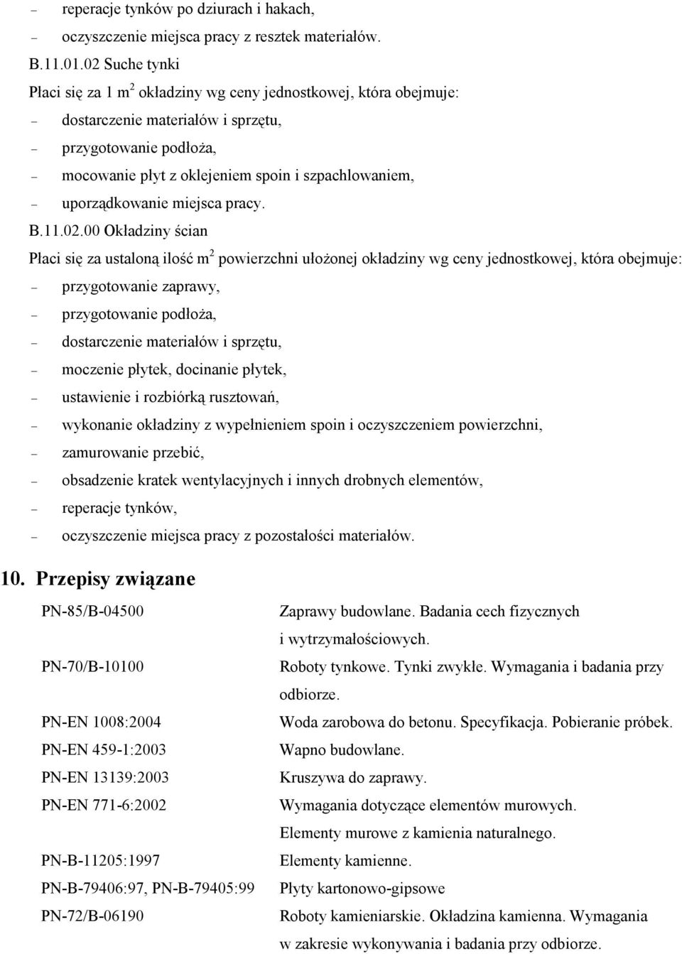 uporządkowanie miejsca pracy. B.11.02.