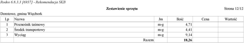 Przenośnik taśmowy m-g 4,71 2 Środek