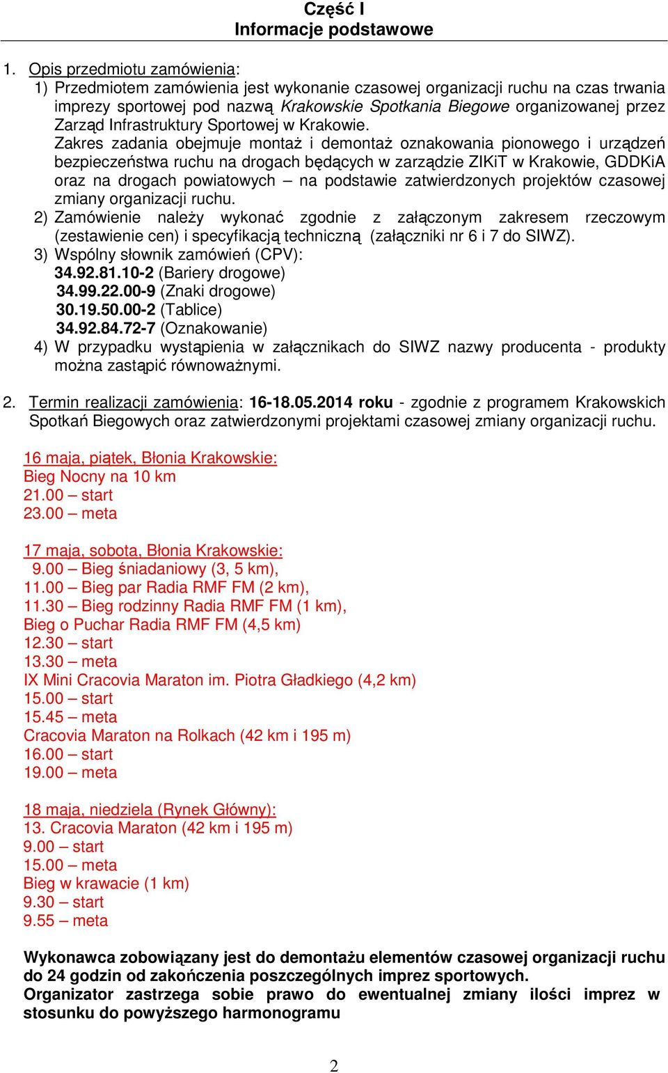 Infrastruktury Sportowej w Krakowie.