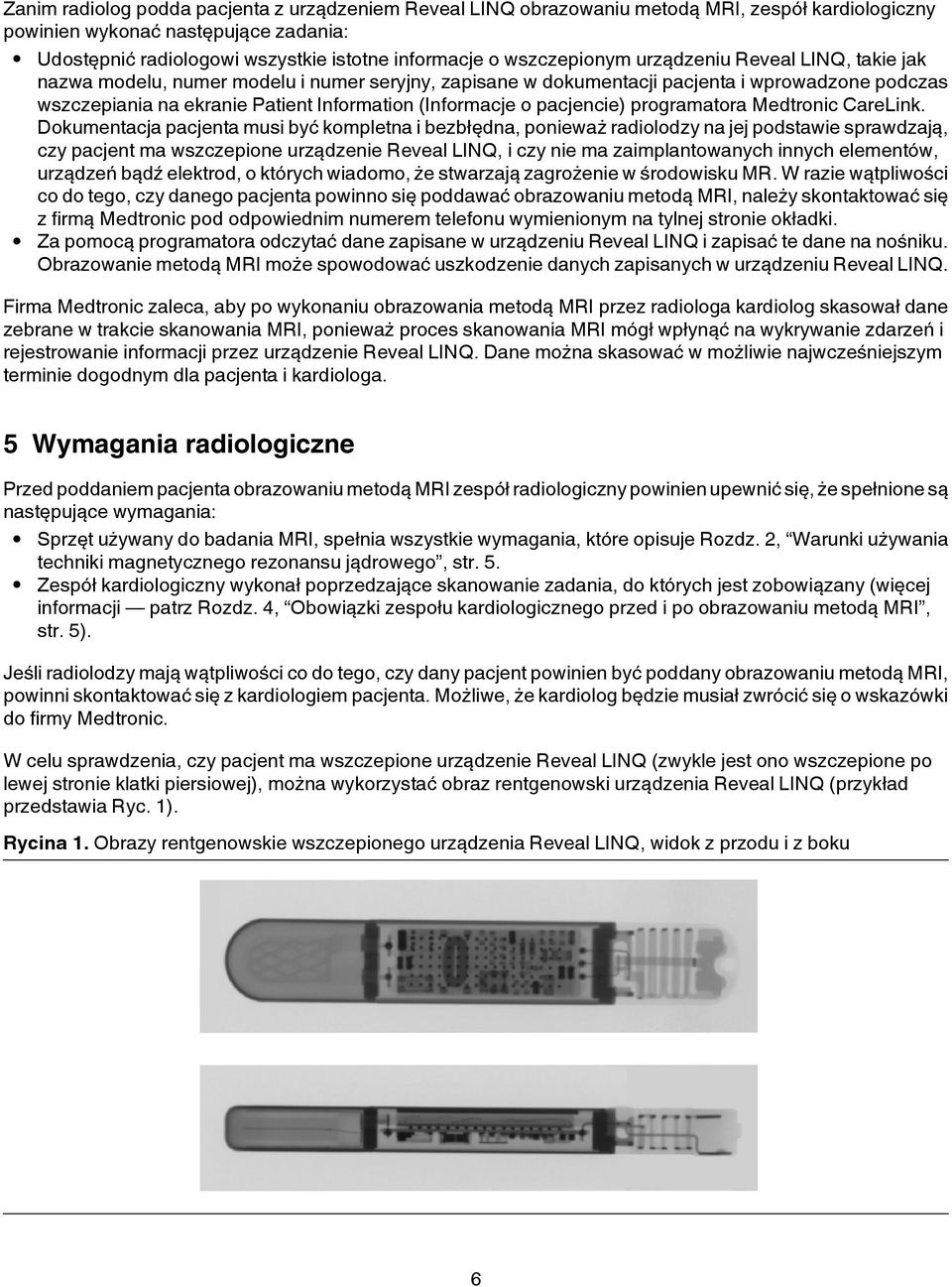 (Informacje o pacjencie) programatora Medtronic CareLink.