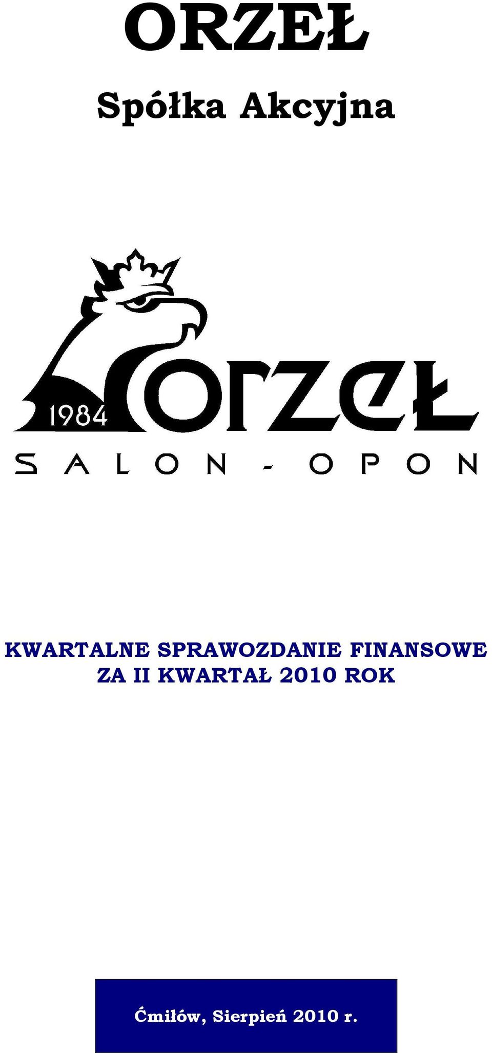 FINANSOWE ZA II KWARTAŁ