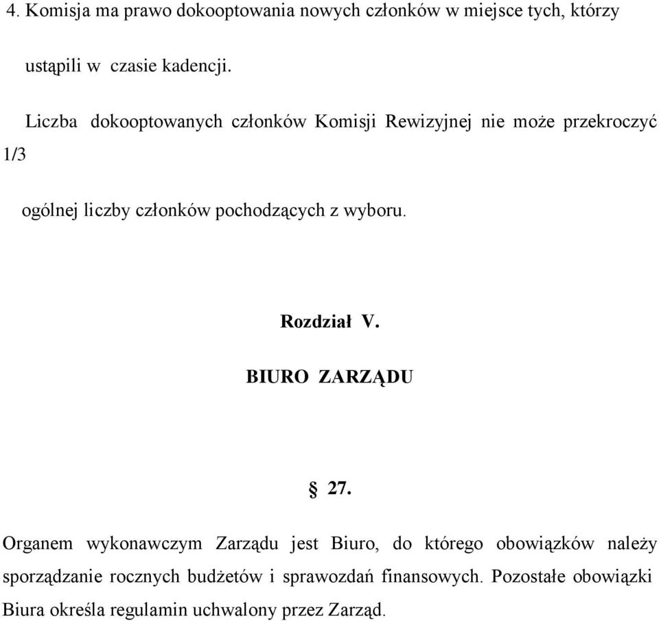 z wyboru. Rozdział V. BIURO ZARZĄDU 27.