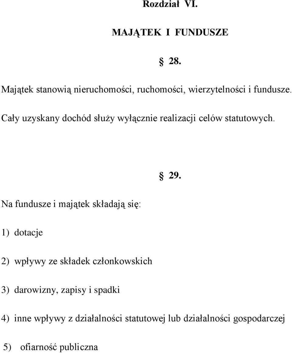 Cały uzyskany dochód służy wyłącznie realizacji celów statutowych. 29.