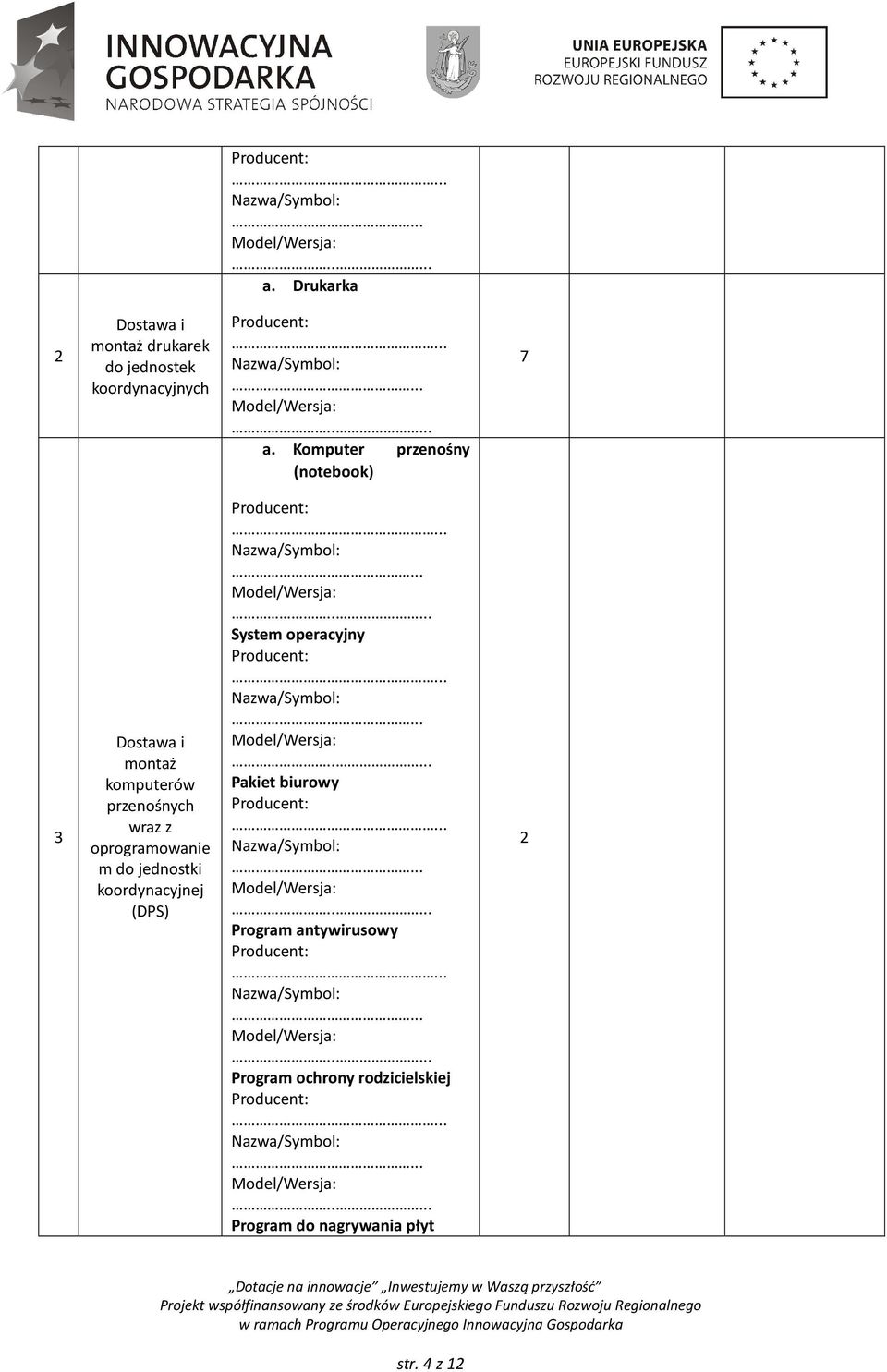 oprogramowanie m do jednostki koordynacyjnej (DPS) System operacyjny Pakiet