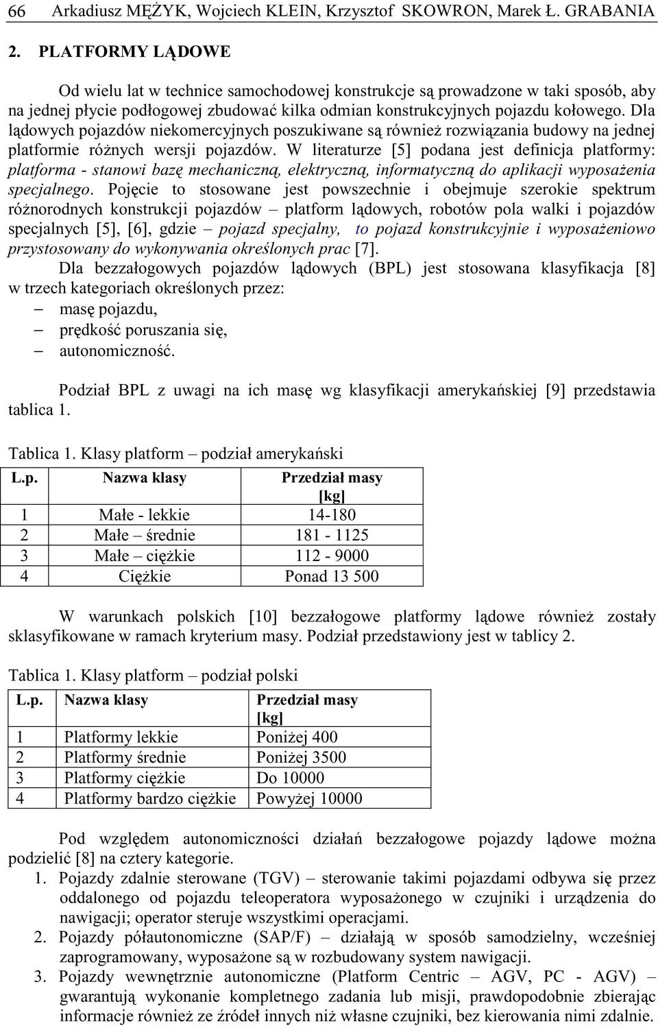 Dla ldowych pojazdów niekomercyjnych poszukiwane s równie rozwizania budowy na jednej platformie rónych wersji pojazdów.